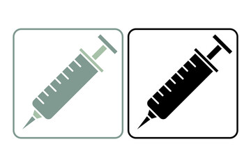 Syringe icon. Suitable for medical projects. Solid icon, perfect for UI, mobile apps, websites, presentations, and infographics. Fully editable and optimized for digital and print use