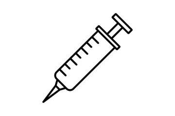 Syringe icon. Suitable for medical projects. Line icon, perfect for UI, mobile apps, websites, presentations, and infographics. Fully editable and optimized for digital and print use