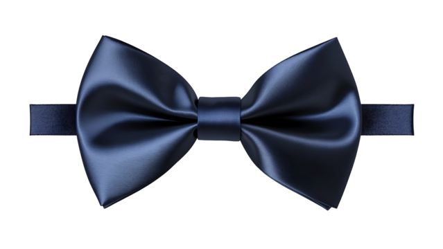 A close up of a shiny blue bow tie with a textured png  - Powered by Adobe