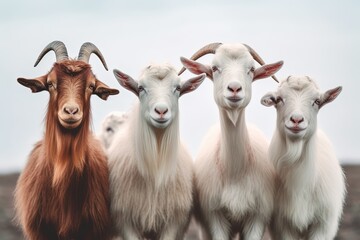 Fototapeta premium A herd of mountain goats