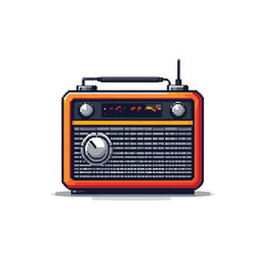 Obraz premium Vintage Portable Radio Receiver with Antenna and Dial.