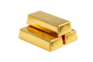 Golden Ingots: A trio of gleaming gold ingots, symbolizing wealth, value, and prosperity, stacked invitingly, casting a lustrous glow.