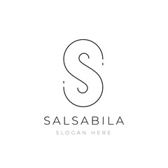 Letter s salon spa modern minimalist logo design vector