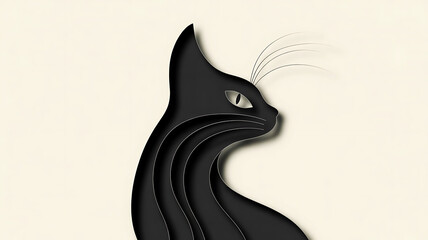 Elegant Silhouette The Minimalist Cat