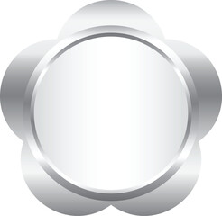 Silver Flower Medallion Shape Banner Template Design