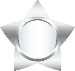 Shiny Blank Golden 3D Star Shape Badge Template Design