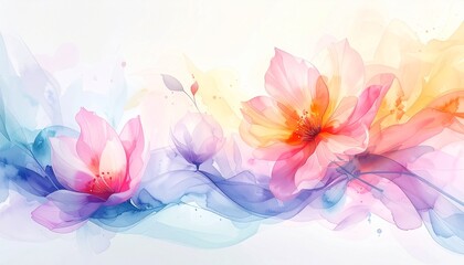 Fototapeta premium Abstrakter Frühlingsblumen-Hintergrund in Aquarell