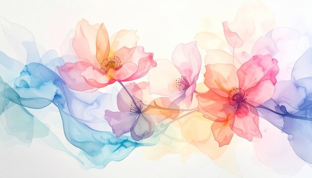 Abstrakter Fr&uuml;hlingsblumen-Hintergrund in Aquarell