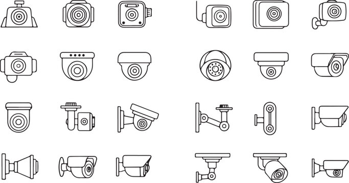Security Camera Icons Collection cctv surveillance
