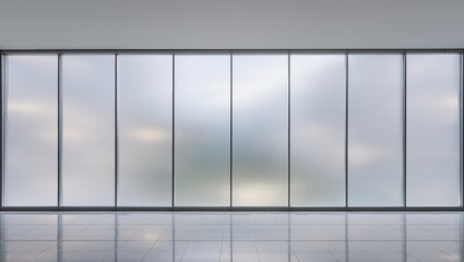 Large translucent wall creates a serene, minimalist space