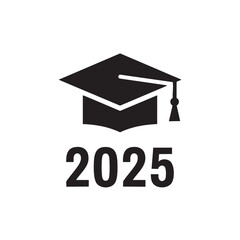 Graduation Cap with Year 2025 for Academic Achievement or Educational Events