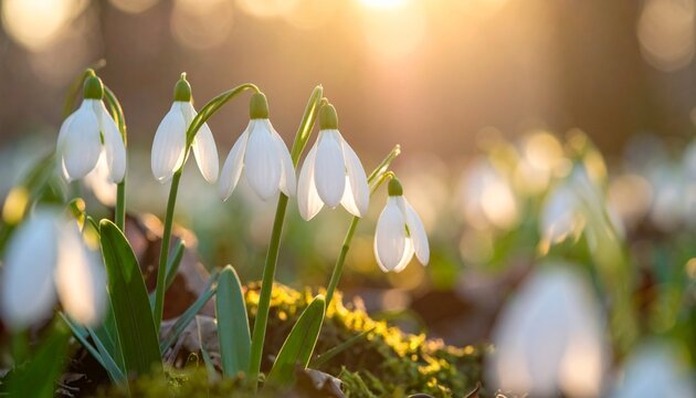 Schneegl&ouml;ckchen (Galanthus nivalis) im Fr&uuml;hlingswald