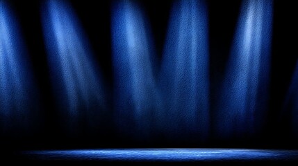 Dramatic illumination. Blue stage lighting against dark background. Dramatic stage appearance