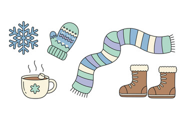 Cold Weather Accessories &ndash; Winter Vector Icon Set