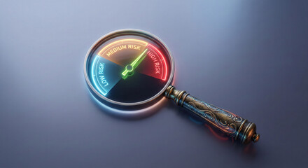 Magnifying glass showing medium risk