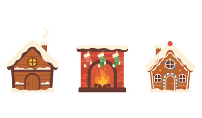 Warm Christmas Home with Fireplace &ndash; Festive Winter Scene