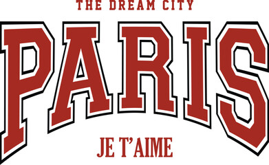 paris je taime varsity print collage text typography font vintage tshirt print  © sevde