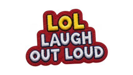 Funny laugh out loud patch isolated on transparent background
