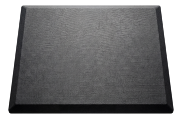 Sturdy cushioned mat with beveled edges for safety in a bustling cafe kitchen.