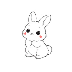 Obraz premium Cute Bunny Line Art Illustration