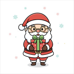 Santa with Present &ndash; Festive Holiday Character