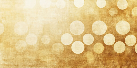 vintage golden textured background with scattered white bokeh circles on aged paper surface, featuring soft glowing lights and abstract composition