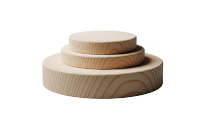 Stack of three wooden discs