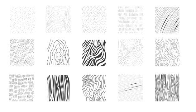 Sketch pencil set hand drawn texture, crosshatch line doodle grunge background. Scribble graphite strokes, lines, wood, shading elements.