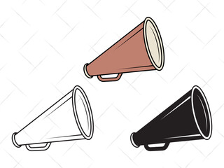 Cheer Megaphone SVG Cut Files Bundle | Cheerleading Silhouette | Sports Megaphone Vector | Cheers Team Spirit Design