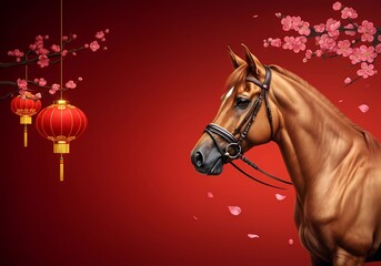 Happy Chinese Horse Year Festive Background Chinese Horse Year Celebration Design
