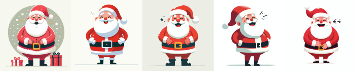 vector santa laughing holding his belly at christmas