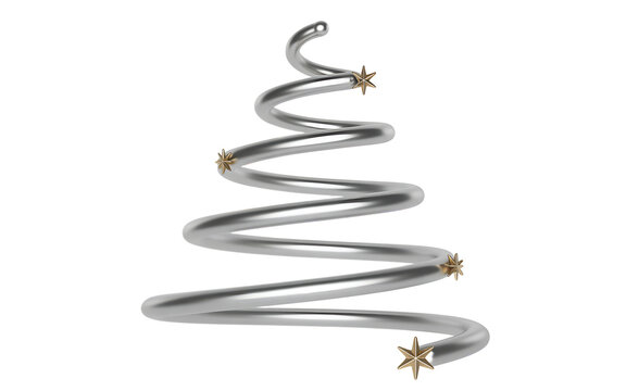 Modern spiral christmas tree with stars