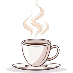 Obraz premium Warm Awakening: A steaming cup of rich, aromatic coffee, symbol of comfort and starting point of the day. A scene of pure, simple pleasure.