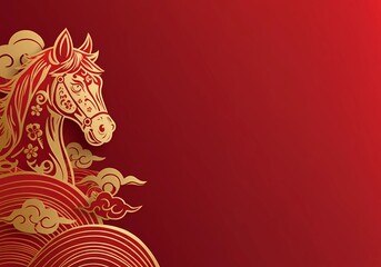 Chinese horse year background for premium new year designs With Empty Space Chinese Year Celebration