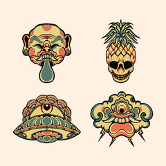 old school tattoo design vector illustration 