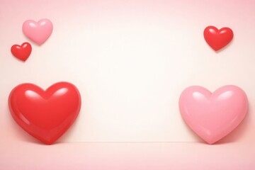 Hearts on Soft Pink Background