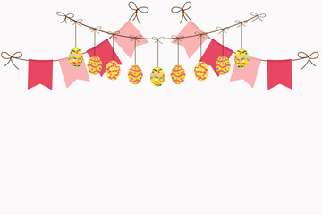 Cute Easter decorative banner illustration.