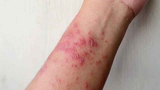 Close-Up of Severe Skin Rash on Human Arm