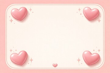 Pink Heart Frame with Cute Design