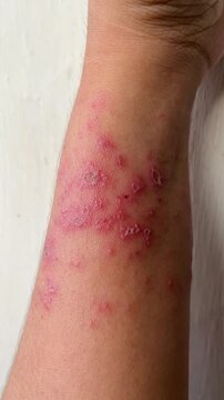 Close-Up of Severe Skin Rash on Human Arm