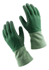 Extended cuff garden gloves shield arms from thorns and scratches during hedge trimming.