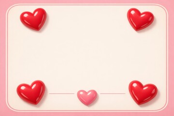 Romantic Hearts on Pink Background
