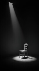 Minimal Dark Room with Single Chair in Soft Light
