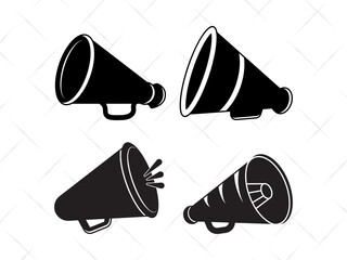 Cheer Megaphone SVG Cut Files Bundle | Cheerleading Silhouette | Sports Megaphone Vector | Cheer Megaphone Clipart | Outline | Cheers Team Spirit Design