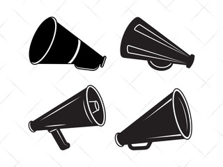 Cheer Megaphone SVG Cut Files Bundle | Cheerleading Silhouette | Sports Megaphone Vector | Cheer Megaphone Clipart | Outline | Cheers Team Spirit Design