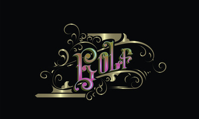 GOLF lettering custom style design