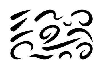 Elegant smooth abstract calligraphic shapes set with flowing organic curves modern minimal vector elements for branding logos posters covers and creative graphic design