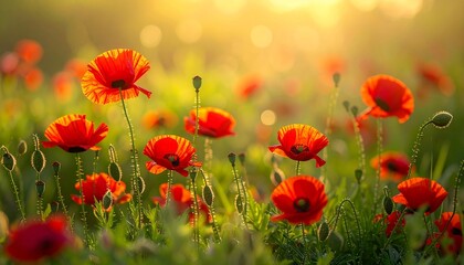 Obraz premium Mohnblumen blühend im Frühling