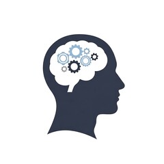 Illustration of a brain with gears
