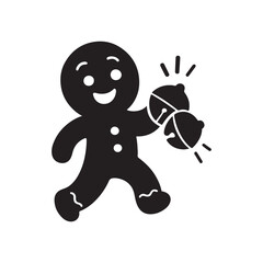 Gingerbread Man Holding Christmas Cracker